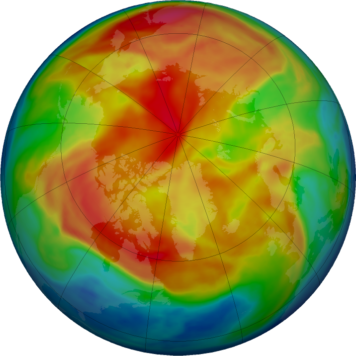 Arctic ozone map for 07 February 2019